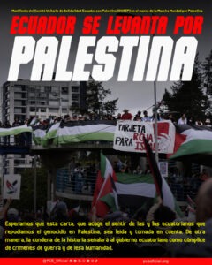 Declaracion de las Organizaciones Ecuatorianas desde la Movilizacion Global por Palestina Libre