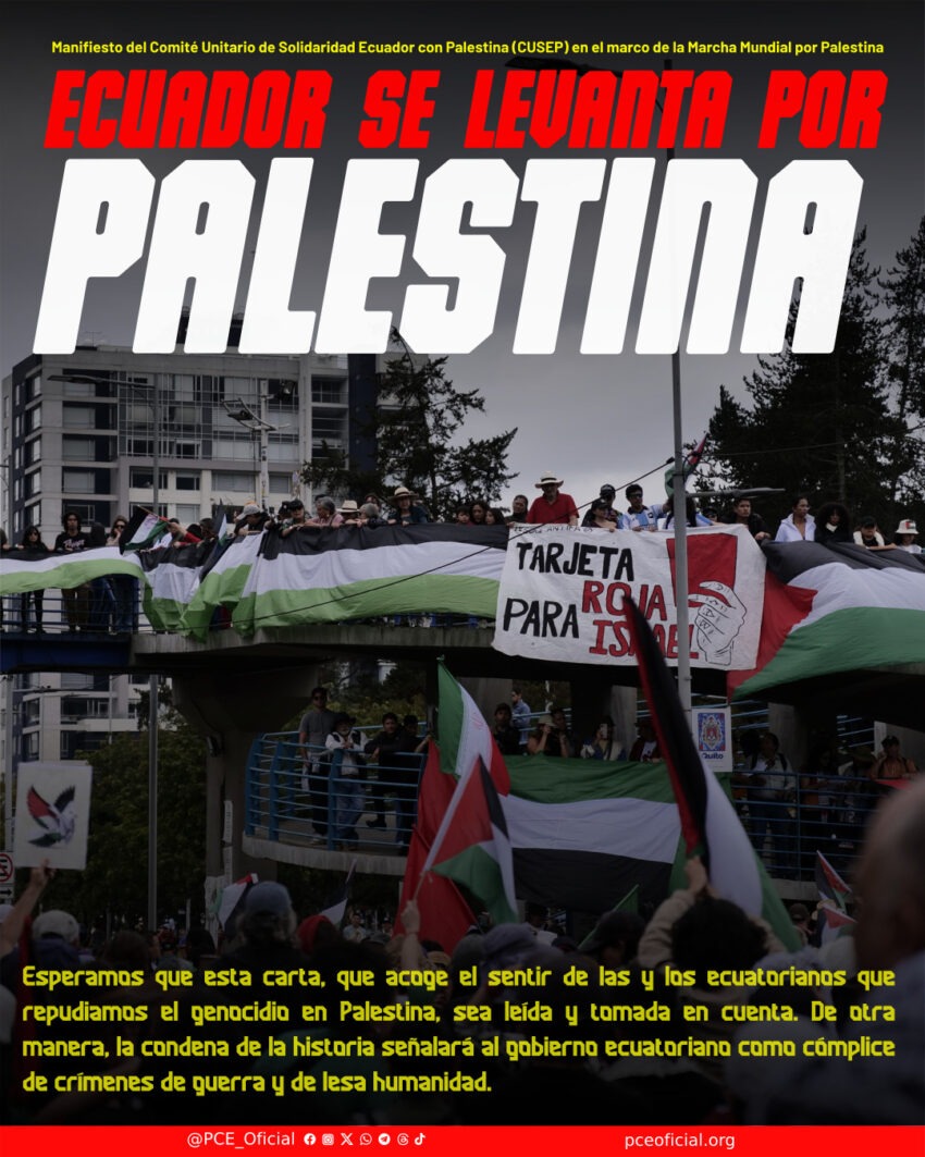 Declaracion de las Organizaciones Ecuatorianas desde la Movilizacion Global por Palestina Libre