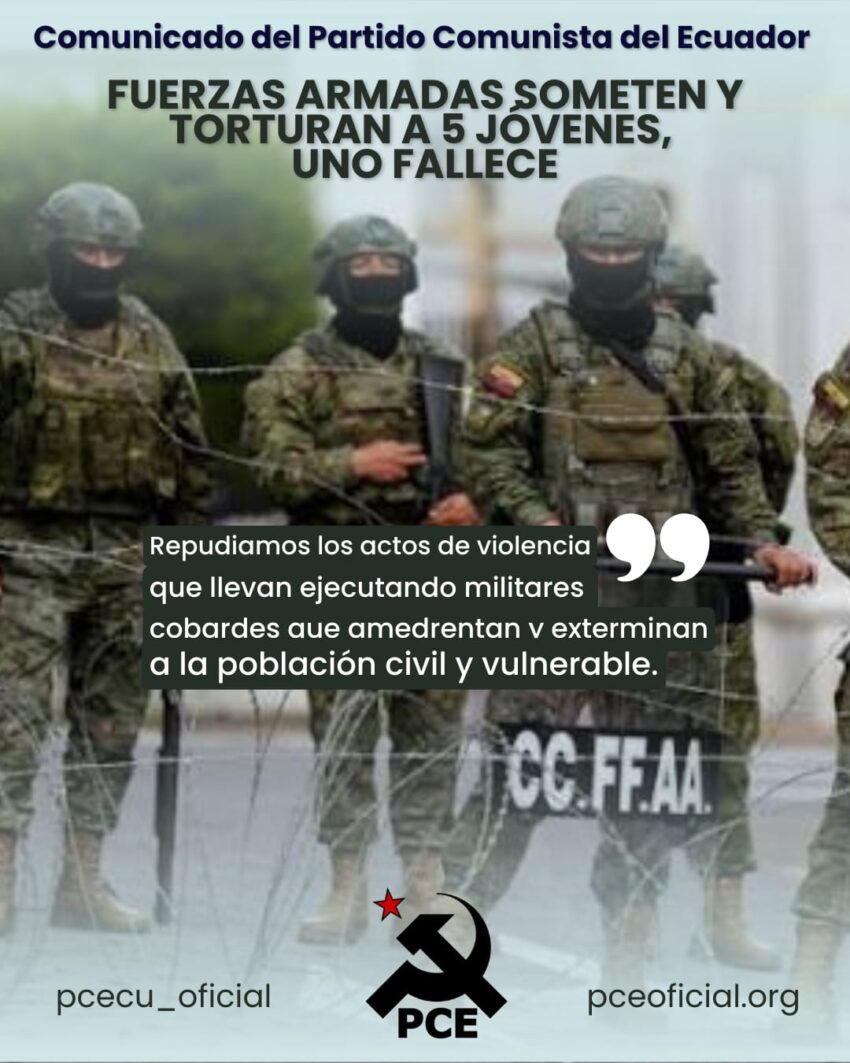 FUERZAS ARMADAS SOMETEN Y TORTURAN A 5 JOVENES UNO FALLECE